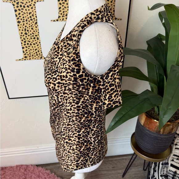 Leopard Print Cold Shoulder Top - Picture 2 of 4